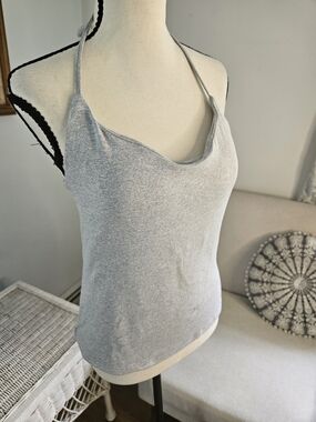 Light Gray Halter Tank Top - Women's Casual Cowl Neck P-8